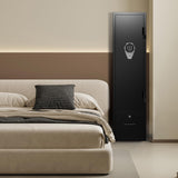 Marcree Gun Safe for Home Rifle and Pistols, Quick Access Biometric Rifle Safe with Dual Alarm & Mute Mode, Gun Cabinets for Rifles and Shotguns, Rifle Safe with 2 Movable Gun Racks, Pistol Pockets Marcree