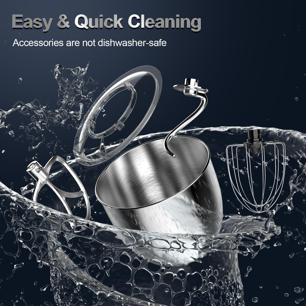 Honinst Stand Mixer, 6.5QT 10-Speed Tilt-Head Electric Stand Mixer, 3-In-1 Kitchen Mixer with Bowl, Dough Hook, Whisk and Beater, Food Mixer for Baking, Cake and Most Home Cooks, Blue Honinst