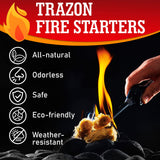 Fire Starters for Campfires Grill BBQ Fireplace, Charcoal Chimney Starter Wood Stove Fire Pit Fatwood Fire Starter Sticks - Camp Firestarter Accessories Kit Tools Long Burning Starter Grilling Trazon