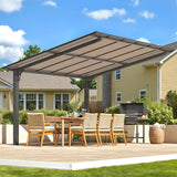 AECOJOY 12' x 10' Gazebo, Outdoor 10x12 Pergola Carport for Patio, Freestanding Lean to Hardtop Gazebo, Pergolas and Gazebos Clearance with Roof, Wall-Mounted Heavy Duty Metal Awnings for Patio, Decks AECOJOY