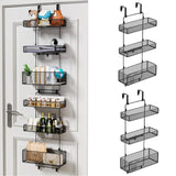 HapiRm Over Door Organizer Storage - Separable Door Organizer Hanging with 6 Metal Large Capacity Baskets for Bathroom Bedroom Kitchen Pantry Closet (Black) HapiRm
