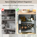 Merax Rolling Kitchen Island Cart on Wheels, Modern Kitchen Storage Cabinet with Drop Leaf & Big Drawers, Portable Island Table with Tower Rack for Dining Living Room, 28" Wide Countertop, Blue Merax