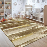 plumlik Area Rugs for Living Room, 6x9 Brown Modern Abstract Rugs for Bedroom, Large Washable Boho Rug with Non-Slip Rubber Backing for Dining Room Dorm Classroom Farmhouse Kids Playroom plumlik