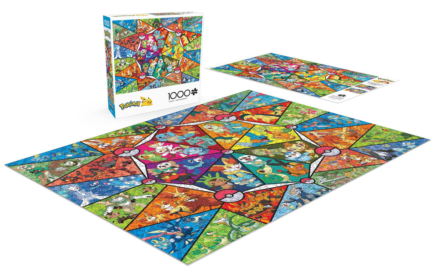 Buffalo Games - Pokemon -: Stained Glass Starters - 1000 Piece Jigsaw Puzzle for Adults -Challenging Puzzle Perfect for Game Nights - Finished Size is 26.75 x 19.75