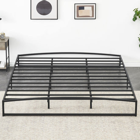 GAOMON Low Bed Frame King Size, 10 Inch Heavy Duty Metal Platform King Bed Frame with Arch Design, Easy Assembly, Strong Bearing Capacity, Under Bed Storage, No Box Spring Needed - Black GAOMON