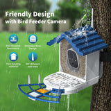 Smart Bird Feeder with Camera Solar Powered & AI Bird Identification, 2.4Ghz WiFi Camera Bird Feeder, 2K Hd Live Video Bird Feeder Camera, Nstant Arrival Alerts - Best Gifts for Bird Lovers NAVFS