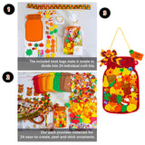 Winlyn 24 Sets Fall Craft Kits DIY Maple Leaf Pumpkin Mason Jar Ornaments Decorations Art Sets Autumn Foam Stickers Easy Thanksgiving Arts and Crafts for Kids Home Classroom Activities Party Favors Winlyn