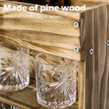 Homde Wine Rack Wall Mounted Wood,Wine Shelf with Bottle Stemware Glass Holder Rustic, Wine Display Storage Rack with Cork Holder for Home Bar Homde