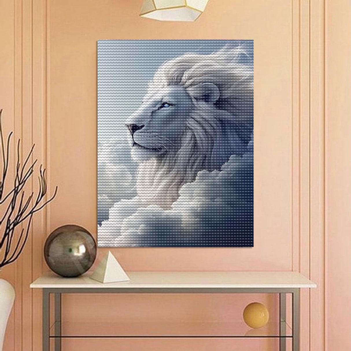 MTPGNW Lion White Cloud Diamond Painting Kits for Adult,5D DIY Blue Sky Diamond Art Painting Decoration Home Wall Decor Painting Kits Gifts for Women 16x24 INCH MTPGNW