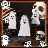 Suzile 3 Pcs Halloween Decor Wooden Ghost Sign Ghost Theme Table Centerpieces Cute Ghost Tiered Tray Decorations Rustic Farmhouse Ghost Sign for Halloween Fall Party Home Shelf Photo Prop Display Suzile