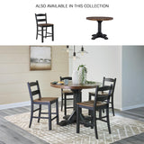 Signature Design by Ashley Valebeck Casual Rustic Counter Height Bar Stool with Contoured Seat and Footrest, Set of 2, Wood, 24" High, Black & Dark Brown Signature Design by Ashley