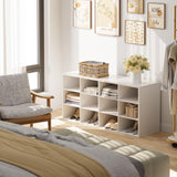 Garden 4 you Shoe Storage Bench, Cubby Shoe Rack with 12 Cubbies, 3-Tier Wood Shoe Rack Organizer, Shoe Organizer Cabinet for Entryway, Hallway, Closet and Garage, White Garden 4 you