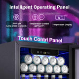 LHRIVER Beverage Refrigerator and Cooler, 68 Can/16 Bottle Mini Fridge with Glass Door, Small Mini Drink Fridge with Adjustable Shelves for Soda Beer or Wine, Perfect for Home/Bar/Office LHRIVER