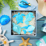 WinnerWhy 24 Pcs Summer Beach DIY Painting Ceramic Kit for Kids Paint Your Own Ceramic Unpainted Plaster Figurines with Tools for Kids Adults Home School Activity Party Favor(Ocean) WinnerWhy