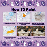 Halloween Paint by Numbers Kit for Adults Beginner-Funny Bathing Ghost and Black Cat Adult Paint by Number Kits on Canvas,Retro Horror DIY Acrylic Painting by Numbers for Gift Home Decor(16x20inch) Arttoplus