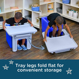 Children's Factory Edutray Kids Desk, Converts Cube Chair to Desk, Space-Saving Toddler Desk Converter, Homeschool & Classroom Study Desk, Gray Children's Factory