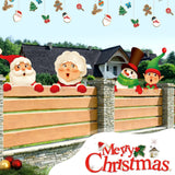 Bucherry 5 Pcs Christmas Fence Peeker Decoration Peeking Christmas Yard Decorations Santa Claus Elk Snowman Peeker Elf Outdoor Xmas DIY Cute Garden Fence Sign for Xmas DIY Home Patio Garden Outdoor Bucherry