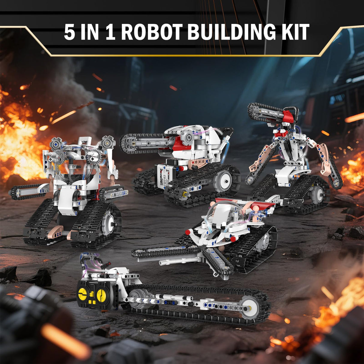 OUTOGO 5 in 1 STEM Robot Building Kit, Coding Robotic Technic Toys with APP & Remote Control for Kids Age 8-12, 429 PCS Educational Birthday Gift for 10-16 Year Boys & Girls OUTOGO