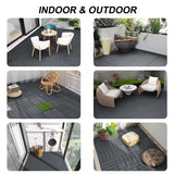 Interlocking Deck Tiles, 27 PCS Outdoor Patio Flooring, 12"x12" Interlocking Decking Tile Outdoor All Weather Use, Waterproof Patio Pavers for Pool Balcony Backyard Porch, Dark Grey SAILARY