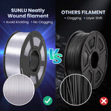SUNLU 3D Printer Silk Filament,Shiny Silk PLA Filament 1.75mm, Smooth Silky Surface, Great Easy to Print for 3D Printers, Dimensional Accuracy +/- 0.02mm, Silk Silver 1KG SUNLU