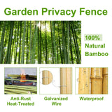 Bamboo Fence 4 ft H x 8 ft L x 0.75 in D, Natural Bamboo Privacy Screen 4 Feet High, Outdoor Or Indoor Divider Decorative Fence Rolls for Patio, Balcony, Garden and Border Pool BSMOULFA