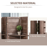 HOMCOM Room Divider, 4 Panel 67" Tall Wood Privacy Screen with 3 Display Shelves, and Folding Storage for Bedroom or Home Office, Walnut HOMCOM