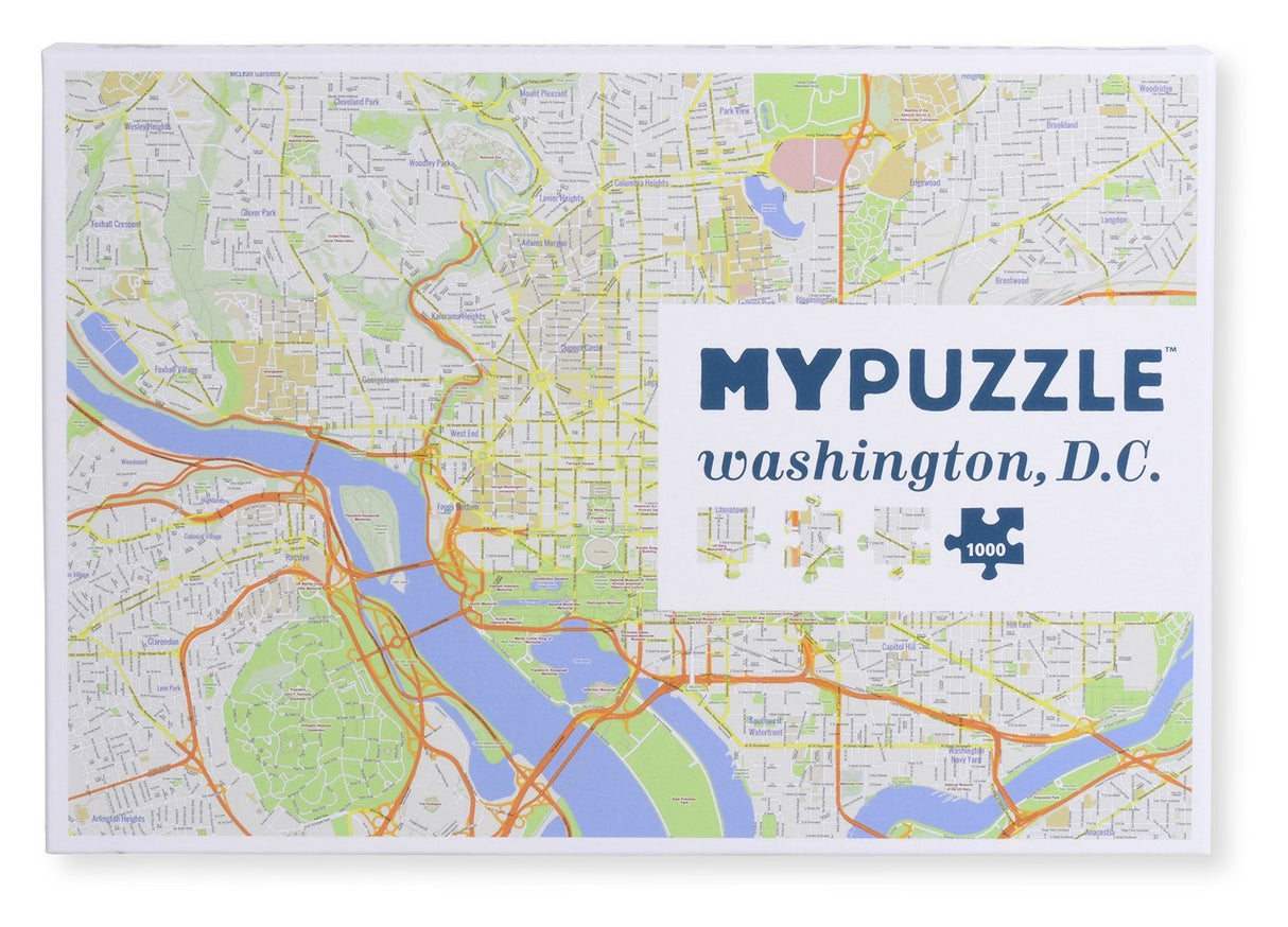GeoToys Metropuzzle, Washington, D.C. Jigsaw Puzzles 1000 Pieces, Detailed Map Geography Puzzle, Challenging Adult Puzzle, Fun Puzzles for Adults, Family Puzzles, US City Puzzle Map Poster Included Geotoys