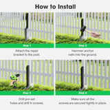 VIVOSUN Fence Post Repair Kit, Heavy-Duty Ground Spike with Gloves for Repairing Tilted or Broken Wood Posts (4 Pack, Black) VIVOSUN