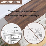 OKYCI Farmhouse 5 Drawer Dresser, Tall Dressers for Bedroom, Wood Chest of Drawers with 1.2" Thickened Top - 31.5" W * 48" H, Antique White OKYCI