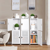 YARUKIMA Bathroom Floor Storage Cabinet,Side Storage Organizer,Bathroom Unit with Door and Shelves,Freestanding Cabinet for Hallway/Living Room, White YARUKIMA