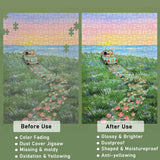 Jigsaw Puzzle Glue Clear With Sponge Head, Replace Puzzle Saver for 3000/3500/5000 Pieces, Suitable for Paper and Wood, Water-Soluble Craft Glue (2 Bottle X 120ML) Unixing