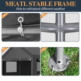 Shintenchi Carport 12' x 20' Heavy Duty Portable Garage, Carport Canopy with Side-Opening Door & Roll-Up Windows, Car Canopy for Truck,Car,Boat,Grey Shintenchi