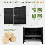 Greesum Outdoor Resin Storage Shed, 34 Cu.ft Horizontal Outdoor Storage Box Waterproof for Garden, Pool Storage, Black Greesum