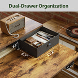 Agilestic Electric Standing Desk with 2 Drawers and Keyboard Tray, 48 x 24 Inches Ergonomic Adjustable Height Desk with Storage, Sit Stand Computer Workstation, Rustic Brown Agilestic