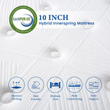 Coolvie 10 Inch Twin Mattress, Twin Size Hybrid Mattress Built in Pocketed Coils and Gel Memory Foam Layer, Low Motion Transfer & Breathable Twin Mattress in A Box Coolvie