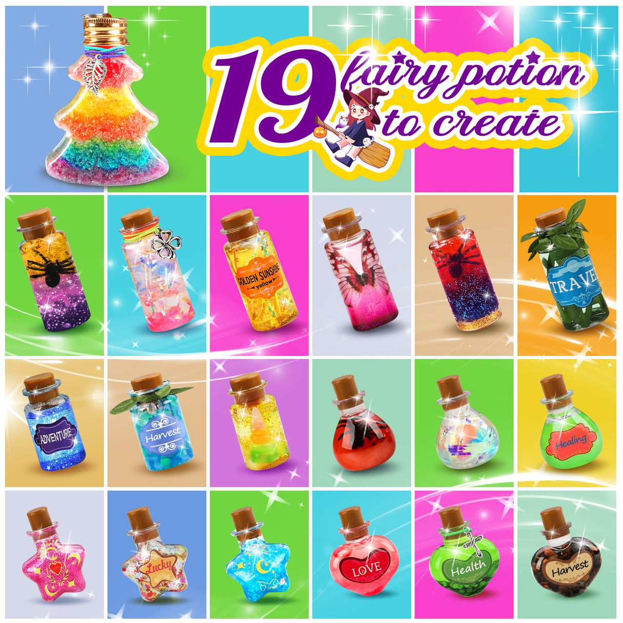 Potion Magic Kit for Kids, Creative Magic Fairy Arts and Crafts Kit Birthday Gifts Toys for Girls 6 7 8 9 10 11 12+ Year Old Boys Decorations Family Activities Party Favors Gadetouq