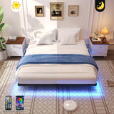 Awesofurni Floating Bed Frame King Size, King Bed Frame with Smart LED Lights, Heavy Duty Modern Metal Platform Bed No Box Spring Needed - Easy Assembly and Noise Free Awesofurni