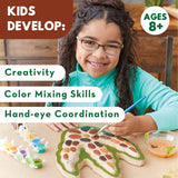 MindWare Paint Your Own Stepping Stone: Dinosaur Footprint – Weather-Resistant 8.5-inch x 10-inch Stepping Stones Kids Craft Kit - Includes Paint, Brushes and Instructions – Ages 8 and Up MindWare