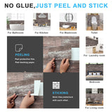 URCOLOR 32-Piece Peel and Stick Backsplash Wall Tile, 4"x 8" PVC Distressed Rustic Tan Wood Stick on Tiles for Kitchen, Bathroom, Laundry Room, Camper, Fireplace URCOLOR