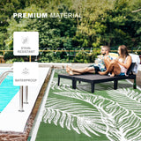 wikiwiki Outdoor Rug, 5x8ft Waterproof Reversible Mat Indoor Outdoor Rugs Carpet, Small Area Rug Plastic Straw Rug for Patio Deck Balcony Pool RV Camping Beach Picnic, Green, Rugscape Series wikiwiki