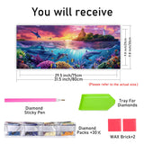 Kaliosy 5D Large Dolphins Diamond Art Kits for Adults, DIY Sunset Ocean Scenery Giant Diamond Painting Full Round Drill Crystal Art - Home & Office Wall Decor 11.81x31.5 inch/30x80cm Kaliosy