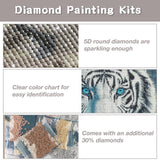 RICUVED White Tiger Diamond Painting Kits for Adults, 5D Diamond Painting Animal Diamond Art Kits for Beginners, Full Drill Diamond Art Diamond Gem Diamond Painting Kits for Home Wall Decor 12x16Inch RICUVED