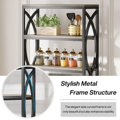 Tribesigns 6-Tier Grey Bookshelf with Metal Frame – Modern Freestanding Storage Unit for Any Room - WoodArtSupply