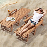 VEVOR Chaise Lounge Chair, 450 lbs Weight Capacity, Adjustable Patio Lounge Chair for Outdoor with 6 Positions Backrest, HDPE Lounge Chair with Cup Holder for Pool Poolside Deck Backyard Lawn, Brown VEVOR