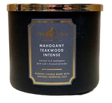 Bath & Body Works White Barn 3-Wick Candle in Mahogany Teakwood High Intensity, Scented Bath & Body Works