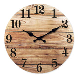 XNM Round Wood Wall Clock for Kitchen 12 Inch Farmhouse Small Wall Clocks Battery Operated Brown Wall Clock Silent (MDF No Solid Wood) XNM