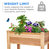 Jumbl Raised Canadian Cedar Garden Bed | Elevated Wood Planter for Growing Fresh Herbs, Vegetables, Flowers, Succulents | 34x18x30” Jumbl
