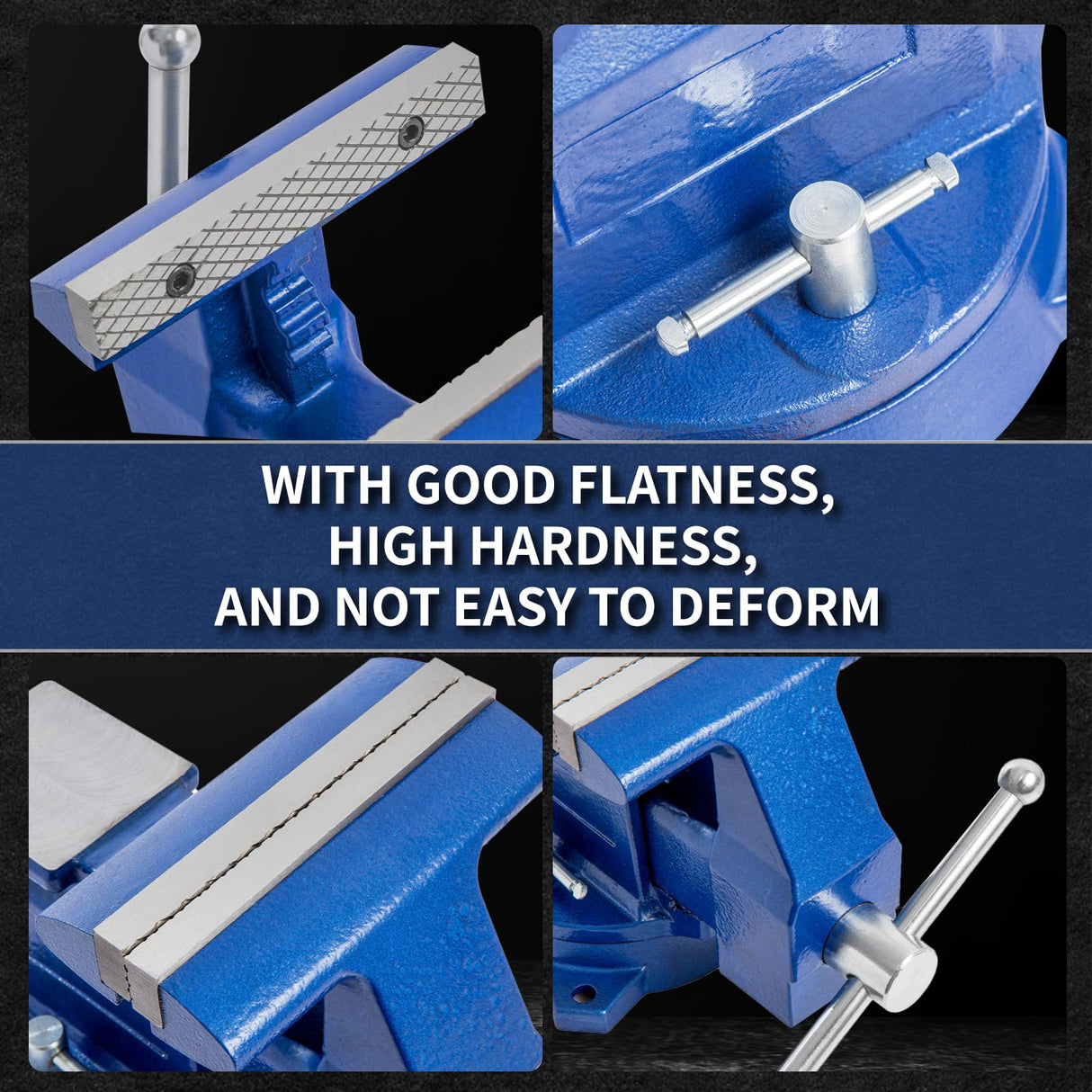 RFRYZE 6" Bench Vise Heavy Duty Ductile Iron Table Top Clamp 360°Swivel Base with Anvil for Electronic Welding Woodworking and Fishing Gear RFRYZE