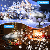 Christmas Snowflake Projector Light, 2025 Dual Head Snowflake Light, IP65 Waterproof, Rotating LED Snowfall Projector for Indoor Outdoor Christmas Party Garden Decorations BOTUMIUY