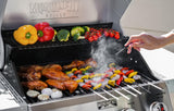 Monument Grills 4-Burner Liquid Propane Gas Grill, Silver Stainless Steel Grill Outdoor Patio Garden Barbecue Grill with Clearview® Lid and One Foldable Shelves, Mesa400MF Monument Grills
